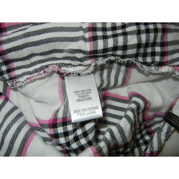 C est 1946 Size 22/24W Plaid Metallic Thread Button Down Ruffle Elastic Sleeve - Picture 6 of 6